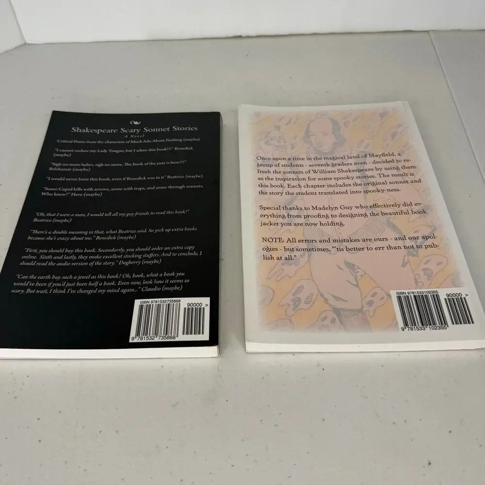2 Book Lot Shakespeare Scary Sonnet Stories Mayfield Class Anthologies